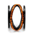 thumbnail image 4 of Luxe Jewelry Designs Women's Black IP Stainless Steel Ring with Orange Crystals - Size 5, 4 of 4