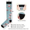 thumbnail image 3 of Haosy Compression Socks for Men Women Knee High Running Socks for Nurse Hiking Recovery Travel Athletic 2 Pairs Santa Claus and Snow, 3 of 9