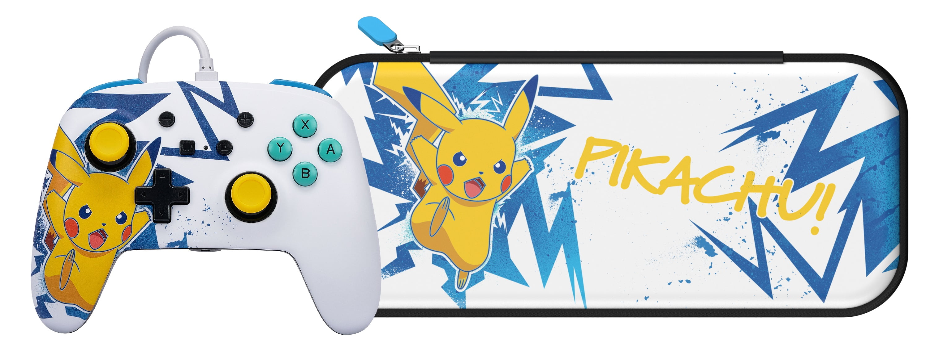PowerA Enhanced Wired Controller and Slim Case for Nintendo Switch  Pikachu High Voltage