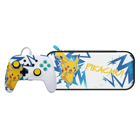 PowerA Enhanced Wired Controller and Slim Case for Nintendo Switch — Pikachu High Voltage