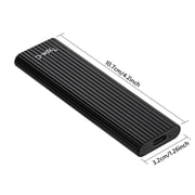 Portable External Solid State Drive 256GB, USB 3.1 Type-C SSD Storage Device for Laptop Desktop PC Mac, High Speed Data Transfer - Black