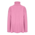 thumbnail image 4 of BXINGOHAI Women's Turtleneck Sweater Chunky Knitted Pullover Tops Solid Long Sleeve Shirts 2024 Fall Winter Jumper Top Pink,L, 4 of 6