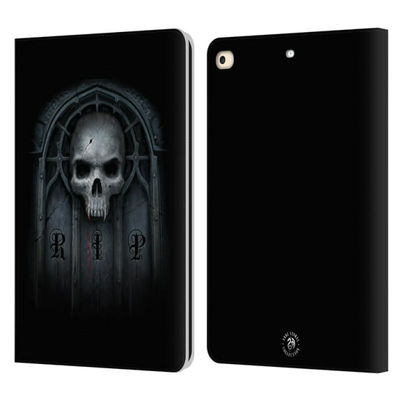 Head Case Designs Officially Licensed Anne Stokes Gothic Await The Night Skull Leather Book Wallet Case Cover Compatible with Apple iPad 9.7 2017 / iPad 9.7 2018