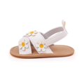thumbnail image 6 of Baby Toddler Infant Girls PU Leather Soft Open Toe Summer Sandals Princess Flower Flat Shoes, 6 of 6