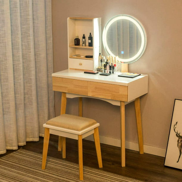 Elecwish Makeup Vanity Table Set With 3, Makeup Armoire Vanity