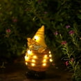 thumbnail image 3 of Lámpara de noche de resina con energía solar para gnomos, decoración de exteriores, estatua de abejorro brillante para jardín, 3 of 8