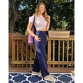 thumbnail image 3 of Pantalones de yoga G4Free de cintura alta y pierna ancha para mujer (azul real), 3 of 5