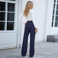 thumbnail image 6 of Women'S Wide Leg Sweatpants Casual High Waisted Straight Sweat Pants Drawstring Joggers with Pockets Navy Blue S, 6 of 7
