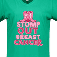 thumbnail image 4 of Inktastic Stomp Out Breast Cancer with Pink Cowgirl Boots Women's V-Neck T-Shirt, 4 of 5