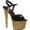 Black Patent/Gold Multi Glitter, variant on Women's Pleaser Sky 309LG Platform Sandal