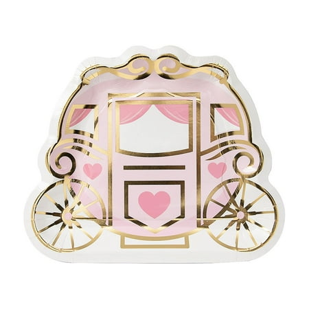 Fun Express Princess Carriage Dessert Plates - 8 Pc