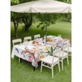 thumbnail image 3 of Outdoor Tablecloth with Umbrella Hole and Zipper, Easter Rectangle Table Cloth 60x102 Inch Waterproof Tablecloth, Spring Watercolor Tulip Butterfly Flower Plant Picnic Table Cover for Patio Camping, 3 of 7