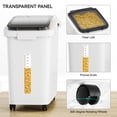 thumbnail image 3 of Cubo de almacenamiento de harina YITAHOME de 50 l/40 kg con ruedas, cuchara y tapa, color blanco, 3 of 7