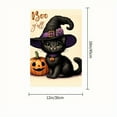 thumbnail image 3 of 1pc 2D flat Halloween Witch Cat Garden Flag for Outdoor use, holiday yard flag without flagpole 12X18 inches - Decorate your yard with this cute Halloween cat flag. Cute Halloween cat yard flag - Add, 3 of 5