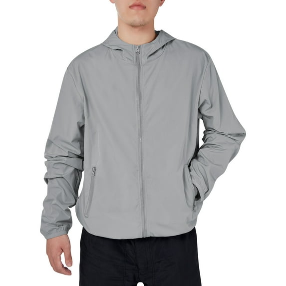 SAYFUT Big Mens Lightweight Bomber Flight Jackets Long Sleeve Casual Windbreaker Coat Outerwear Black/Gray M-4XL