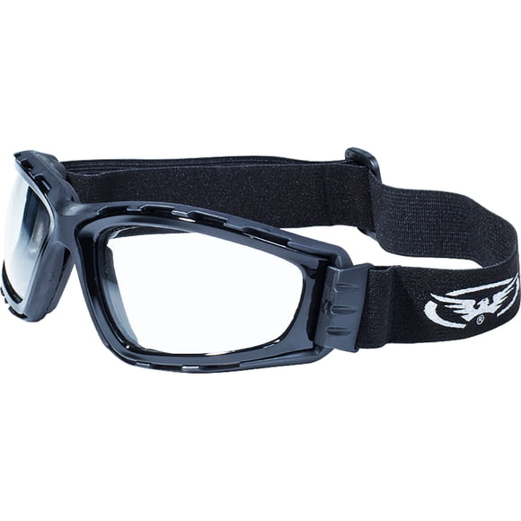Global Vision Trip Motorcycle Goggles Black Frames with Clear Lenses
