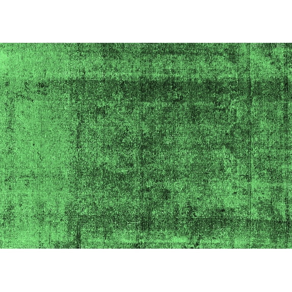 Ahgly Company Indoor Rectangle Oriental Emerald Green Industrial Area Rugs, 2' x 3'