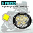 thumbnail image 2 of Faro de luz de motocicleta,10W Fog Spotlight DRL Lamp,para Scooter Moto Moto ATV UTV,Blanco 6000K 1000LM 6 LED,Universal DC 9V-85V Superbrillante, 2 of 9