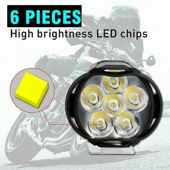 1 Pair DC 9V-85V Motorcycle 6 headlight, Universal Motorcycle Headlight for Motorcycles, , , UTVs, Lighting