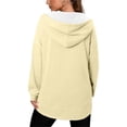 thumbnail image 7 of Jsaierl Long Hoodies for Women Half Zip Solid Color Hooded Sweatshirt Trendy Sweater Soft Long Sleeve Tunic Tops Fall Clothes S-2XL, 7 of 7