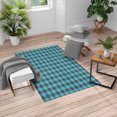 thumbnail image 1 of Plaid Turkish Area Rug, Lumberjack Fashion Buffalo Checks Pattern Retro Style Grid Composition, Soft Carpet for Living Room Decor with Distressed Look, 5.2' X 7.6', Grey and Sky Blue, by Ambesonne, 1 of 4
