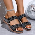 thumbnail image 6 of GERsome Sandals for Women Open Toe Slip-On Low Wedge Slides Casual Comfort Walking Sandals for Summer Beach, Size 5.5, 6 of 9