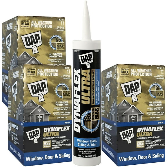 36-Pack of 10.1 oz Dap 18211 White DynaFlex Ultra Advanced Exterior Window, Door & Siding Sealant