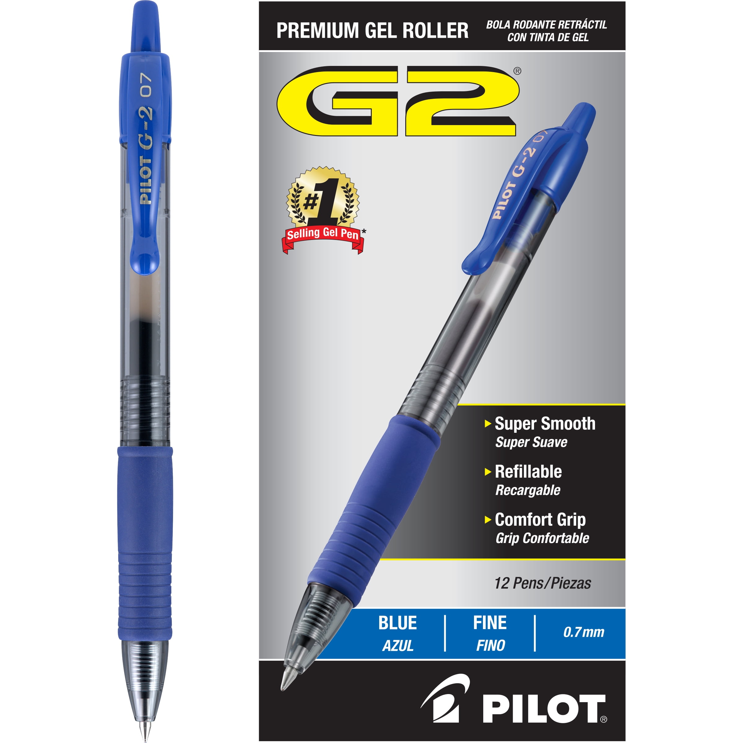 12 Count PILOT G2 Premium Refillable & Retractable Rolling Ball Gel Pens Red Ink 2 Pack Ultra Fine Point 