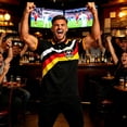 thumbnail image 3 of Ceisia Men Germany Flag Soccer Print Short Sleeve Turn Down Collar Casual Polo Shirt Black S Gift, 3 of 6