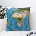 thumbnail image 4 of Yiaed Earth View World Map Print Pillow Covers Super Soft Decorative Square Throw Pillow Covers Case Cushion Covers for Sofa Couch Bedroom Car Decor（No pillow core）-16"x16", 4 of 7