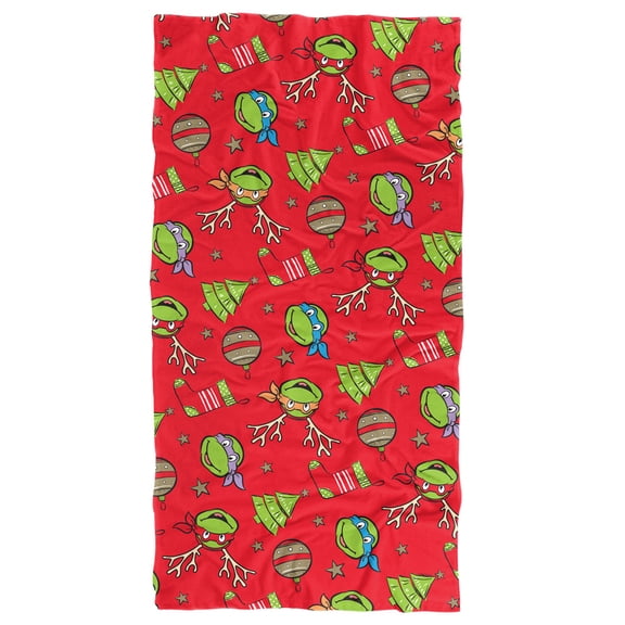 TMNT Teenage Mutant Ninja Turtles, 30'x60' Christmas Pattern Beach Towel