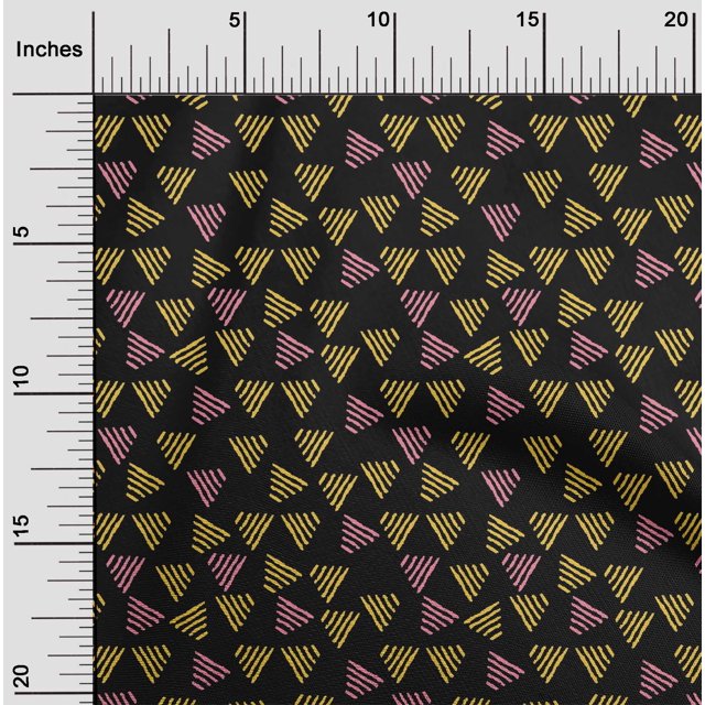 oneOone Cotton Silk Fabric Triangle Block Print Fabric By Yard 42 Inch Wide