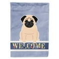 thumbnail image 1 of Carolines Treasures BB5589CHF Pug Fawn Welcome Flag Canvas House Size, 1 of 4