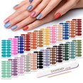 thumbnail image 1 of Tiras de esmalte de uñas Color sólido DANNEASY 24 hojas pegatinas adhesivas para esmalte de uñas envolturas de uñas para mujeres 1 pieza lima de uñas cutícula Stick, 1 of 5