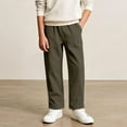 thumbnail image 6 of uikmnh Boys Casual Corduroy Pants Elastic Waist Drawstring Loose Fit Wide Leg Palazzo Trousers with Pockets for Kids Color:Coffee,Size:9-10 Years, 6 of 7