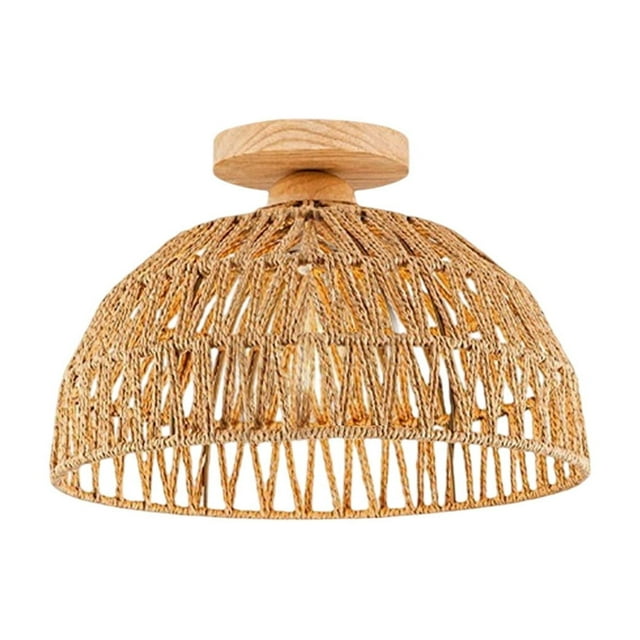 Lamps for Bedrooms,Imitation Twines Rope Handwoven Chandelier Boho Light Fixture for Home Ceiling Lamp, Fashion Simple Bedroom and Study, Bulb Not Included