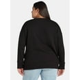 thumbnail image 2 of Time and Tru Women's Crewneck Sweatshirt with High-Low Hem, Sizes XS -4X, 2 of 5