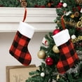 thumbnail image 5 of ToyKingdee Christmas Stockings - Buffalo Plaid Christmas Stockings Fireplace Hanging Stockings for Family Christmas Decoration Holiday Season Party Decor, 5 of 6