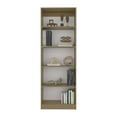 thumbnail image 5 of Nmkwnr 5 Tier Bookshelf Wood Bookcase for Living Room, Office, Brown, 5 of 7
