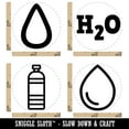 thumbnail image 2 of Water Bottle Hydrate H2O Drop Icons Tracker Rubber Stamp Set for Scrapbooking Crafting Stamping - Mini 1/2 Inch, 2 of 7