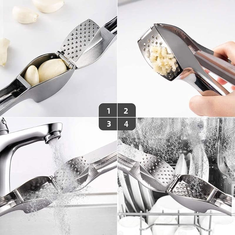 XIHAMA Stainless steel garlic press - 1 piece, efficient kitchen tool