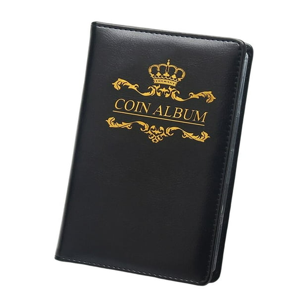 Cateissary 120 bolsillos, álbum de monedas, coleccionista de sellos, organizador de álbum de recortes, colección de dinero, libro, regalos, Almacenamiento y organización del hogar Negro