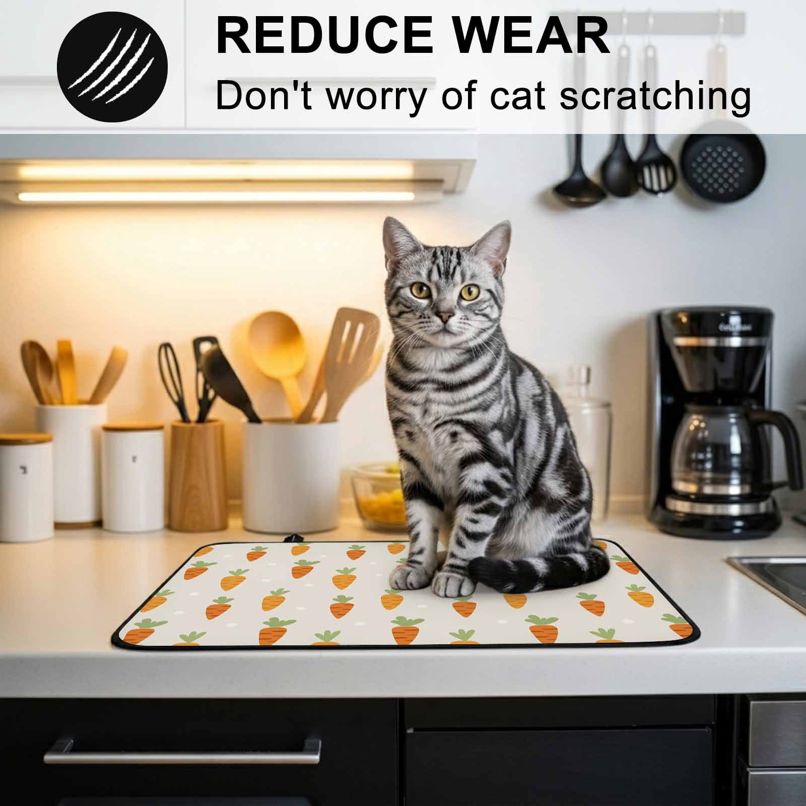 Carrots Stove Top Cover for Electric Stove, Heat-proof & Non Slip Glass Top Stove Cover Protector, Watercolor Easter Vegetables Beige Kitchen Flat Cooktop Rubber Mat 24x21 Inches
