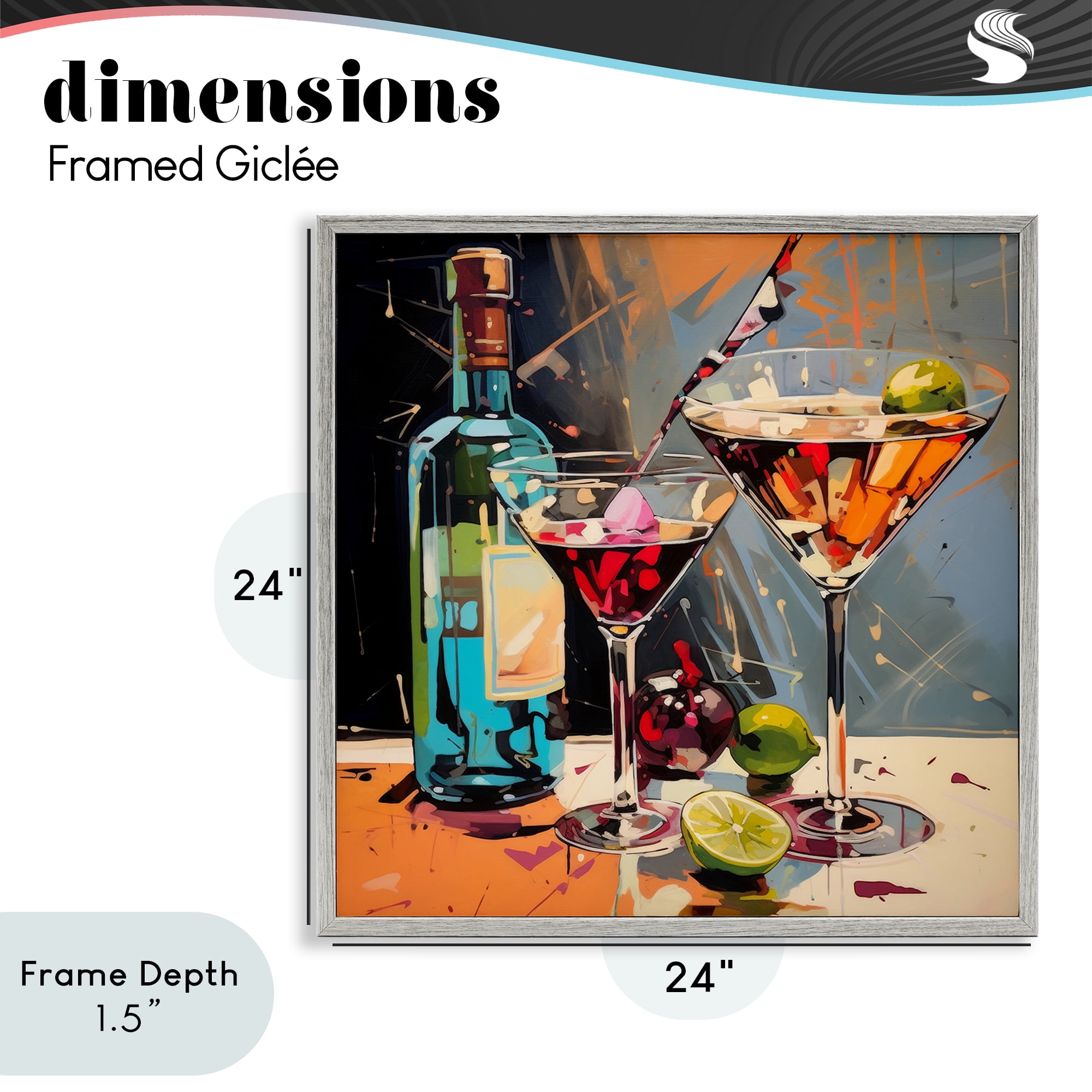 Stupell Industries Every Sip of Martini Night Gray Framed Giclee Art, design by Lazar Studio