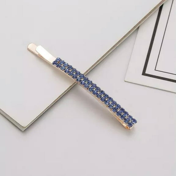 HOOUN Fashion Women Girl Bling Crystal Rhinestone Hair Clip Barrette Hairpin Clips-Blue
