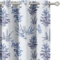 thumbnail image 2 of Vargottam Leaf Design Blackout Curtains - Set of 2 Panels, 52 x 108 Inches Each - Light Blocking & Thermal Insulated Drapes with Grommet Top for Bedroom & Living Room - Blue, 2 of 9