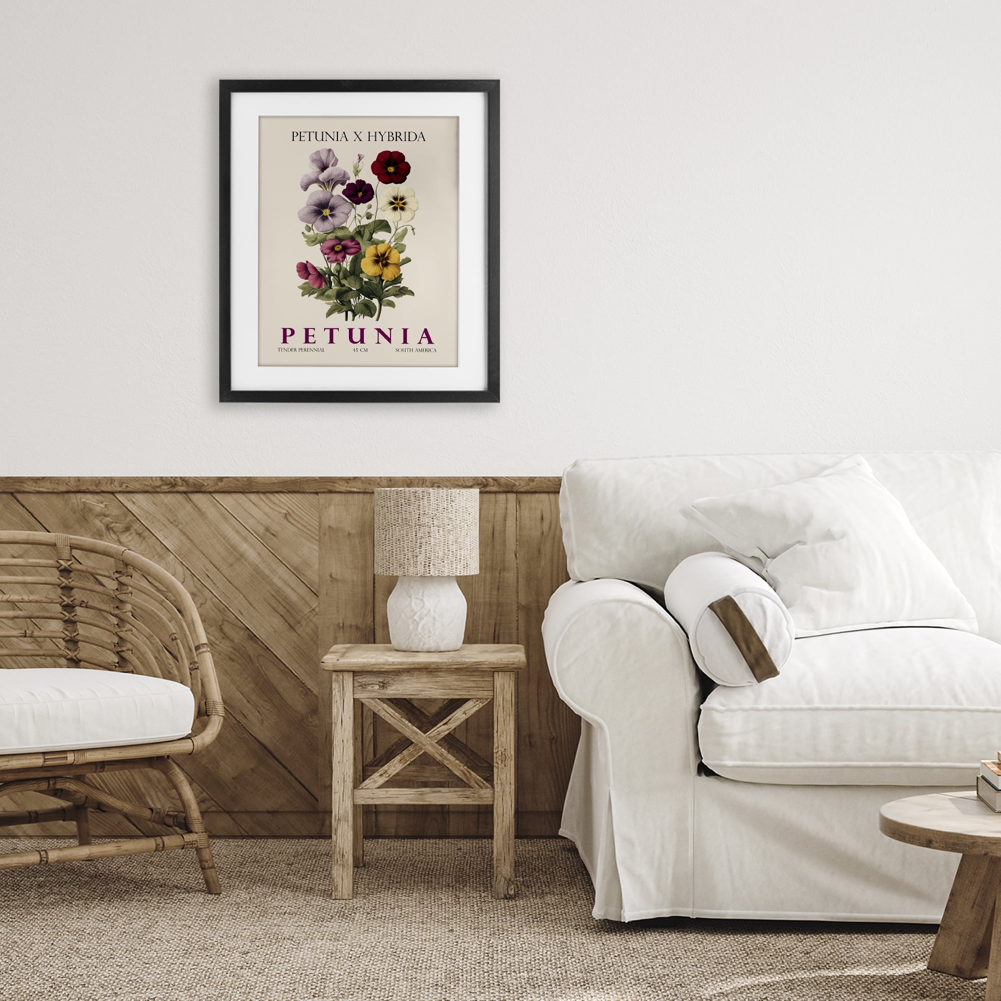 Stupell Industries Natural Petunia Bundle Black Framed Print Under Glass, design by Christopher Giampietro
