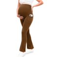 thumbnail image 6 of Women's Yoga Pants Maternity Stretchy High Waisted Flared Bootcut Leggings with Side Pockets Women's Yoga Leggings Brown XL, 6 of 7