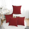 Buffalo Plaid Red Black Decorative Throw Pillow Covers 4 Packs, Pillow