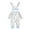 Blue, variant on Newborn Onesies Girl Baby Infant Spring Summer Rabbit Carrot Print Striped Cotton Bodysuit + Matching Hat 2 Piece Set Combinaison Bebe Blue 12 Months-18 Months
